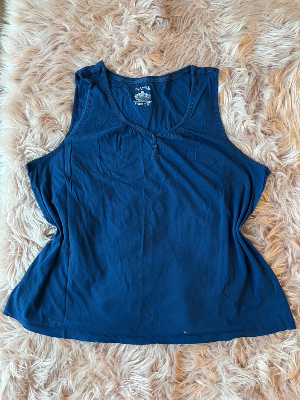 Classic Navy Scoop Neck Tank Top Plus Size
